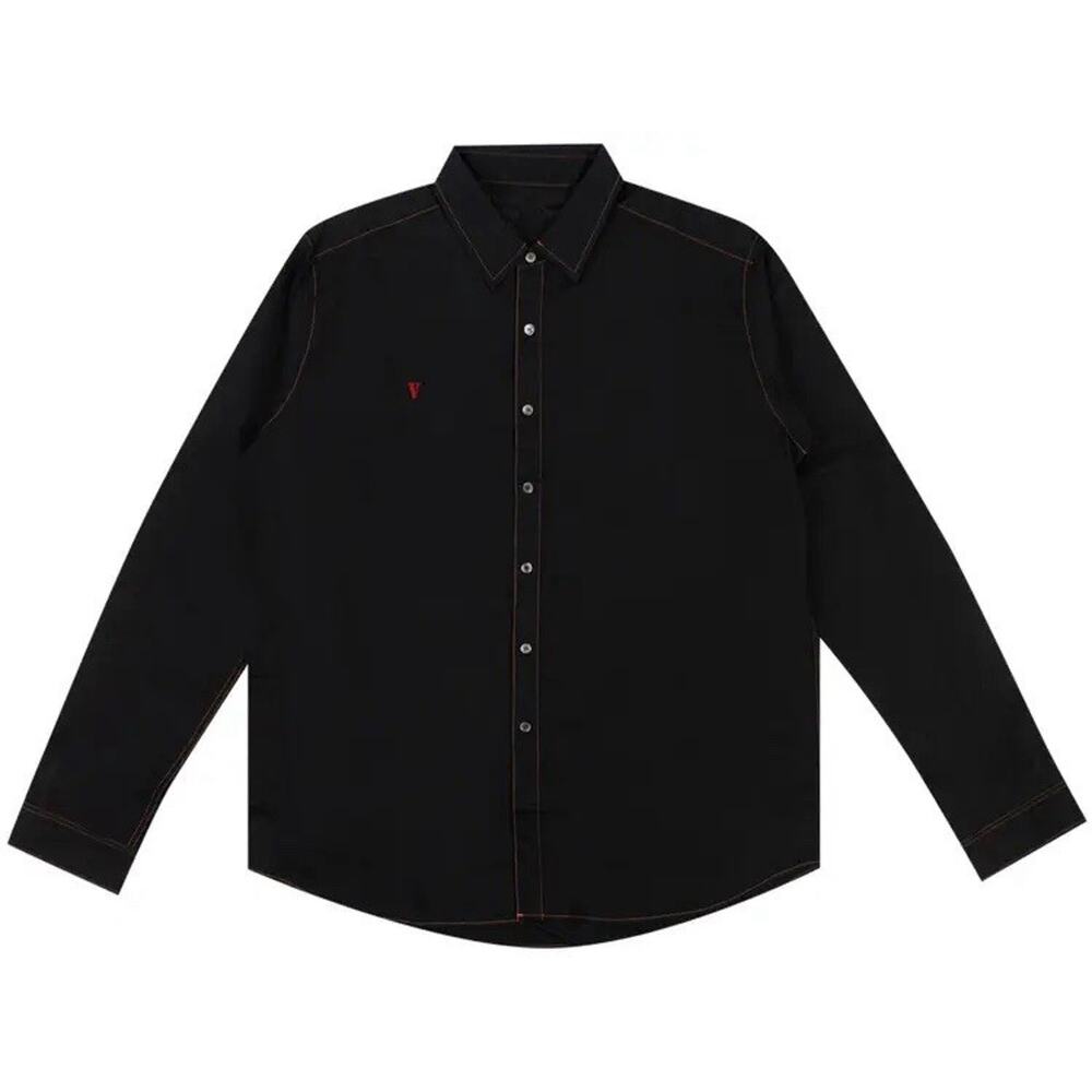Vlone Long Sleeve Black Button Down Contrast Stitch XL